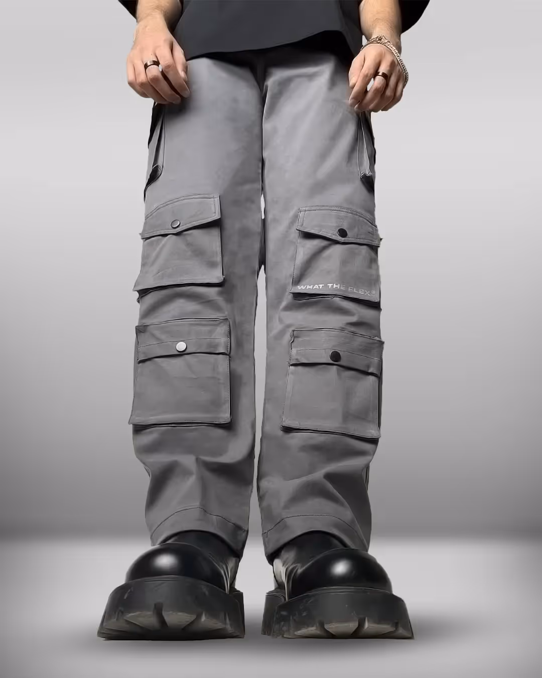 Charcoal Grey 12 Pocket Cargo Pants image 4
