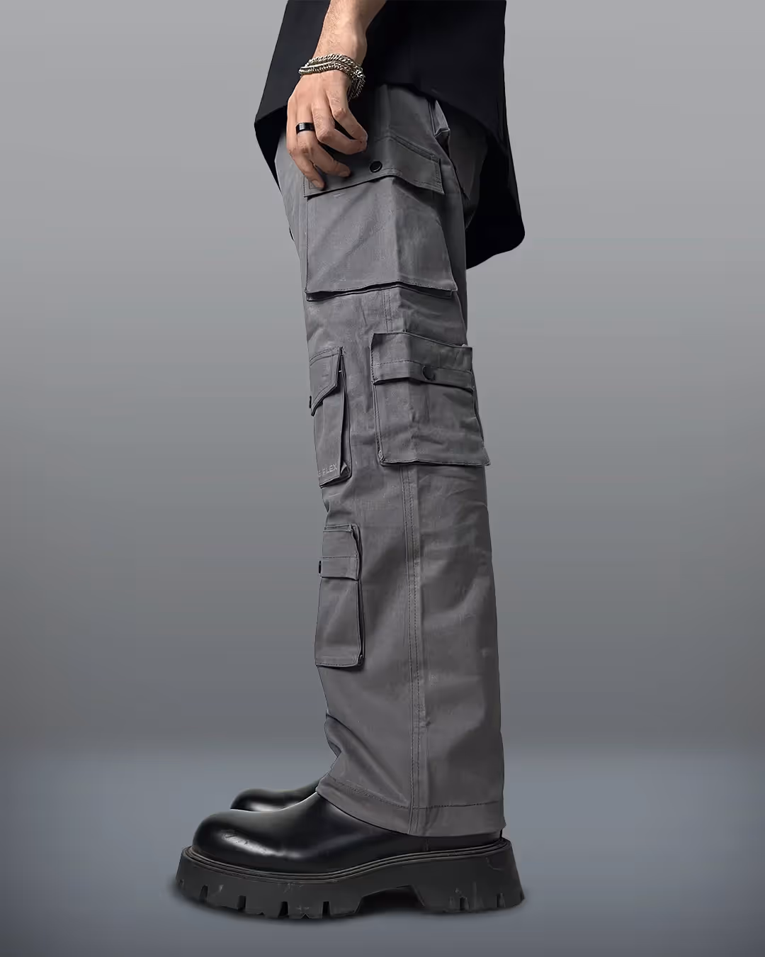 Charcoal Grey 12 Pocket Cargo Pants image 5