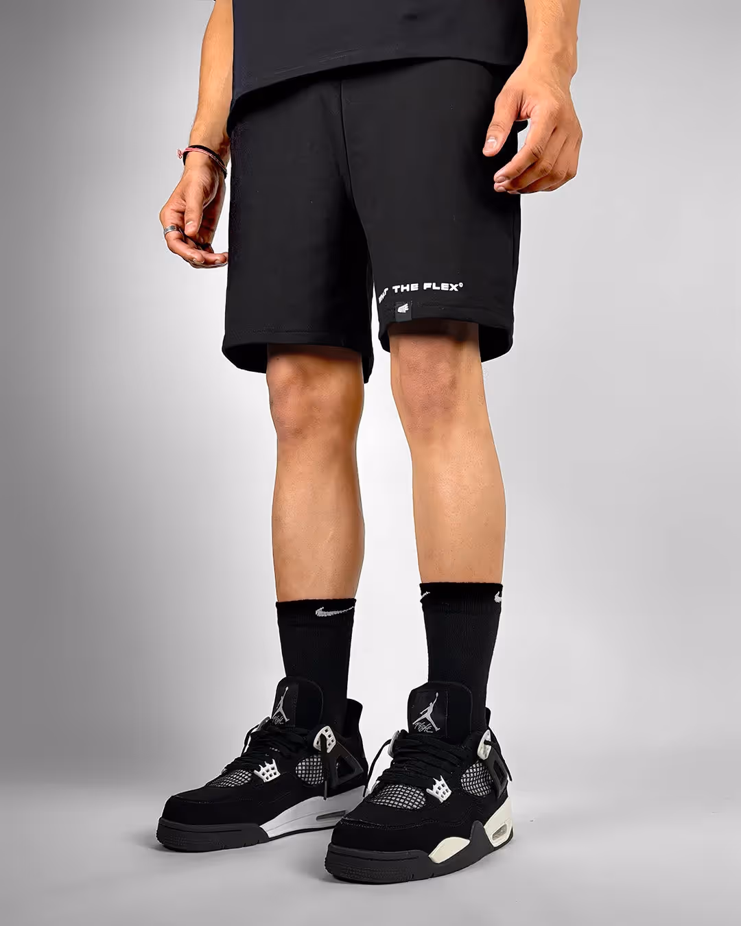 Classic Black Cotton Shorts image 3