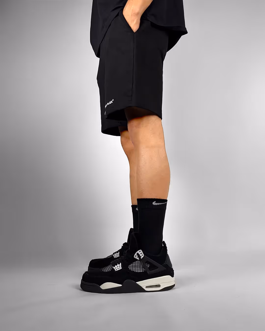 Classic Black Cotton Shorts image 5