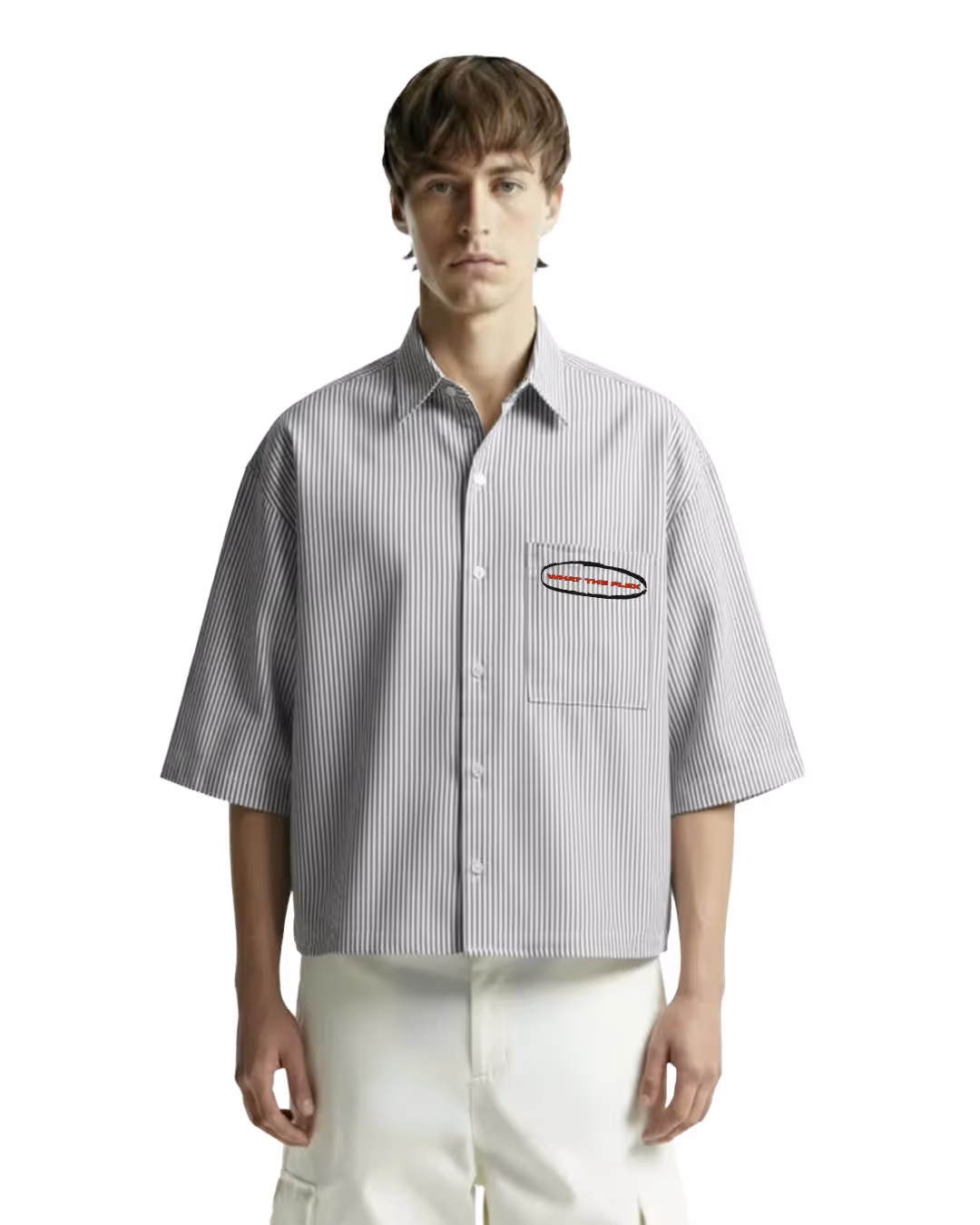 Classic Black Half Sleeves Striped Shirt image 2