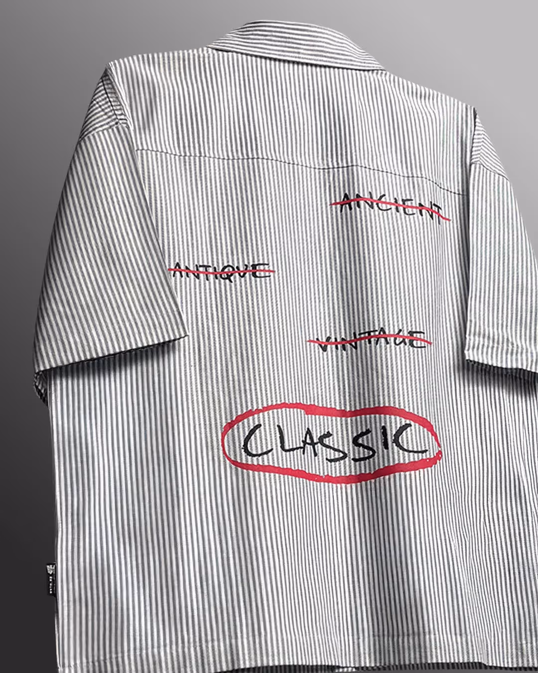 Classic Black Half Sleeves Striped Shirt image 3