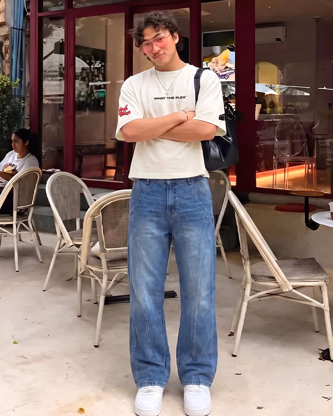 Cold Fade Pattern Straight Cut Jeans  image 4