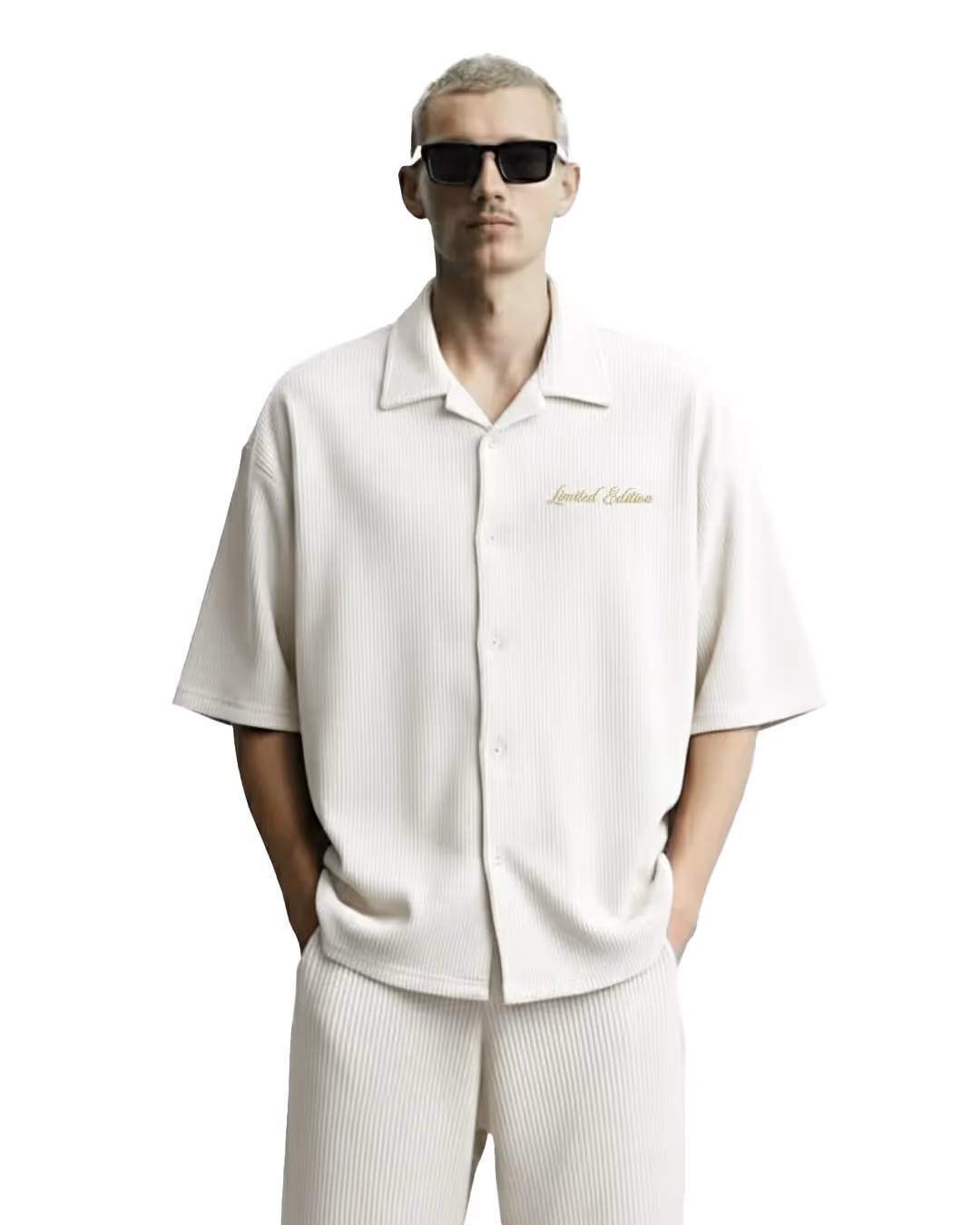 Cream Ribbed Co-ord Set image 3