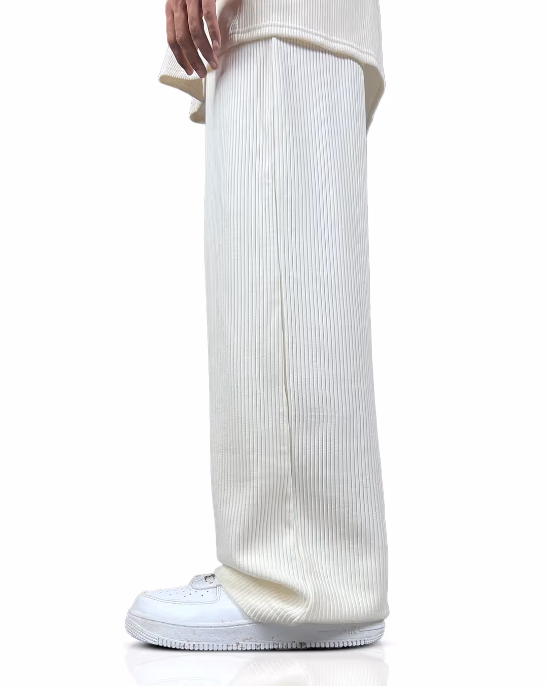 Cream Ribbed Pants image 2