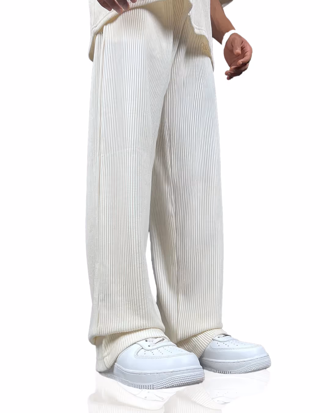 Cream Ribbed Pants image 4
