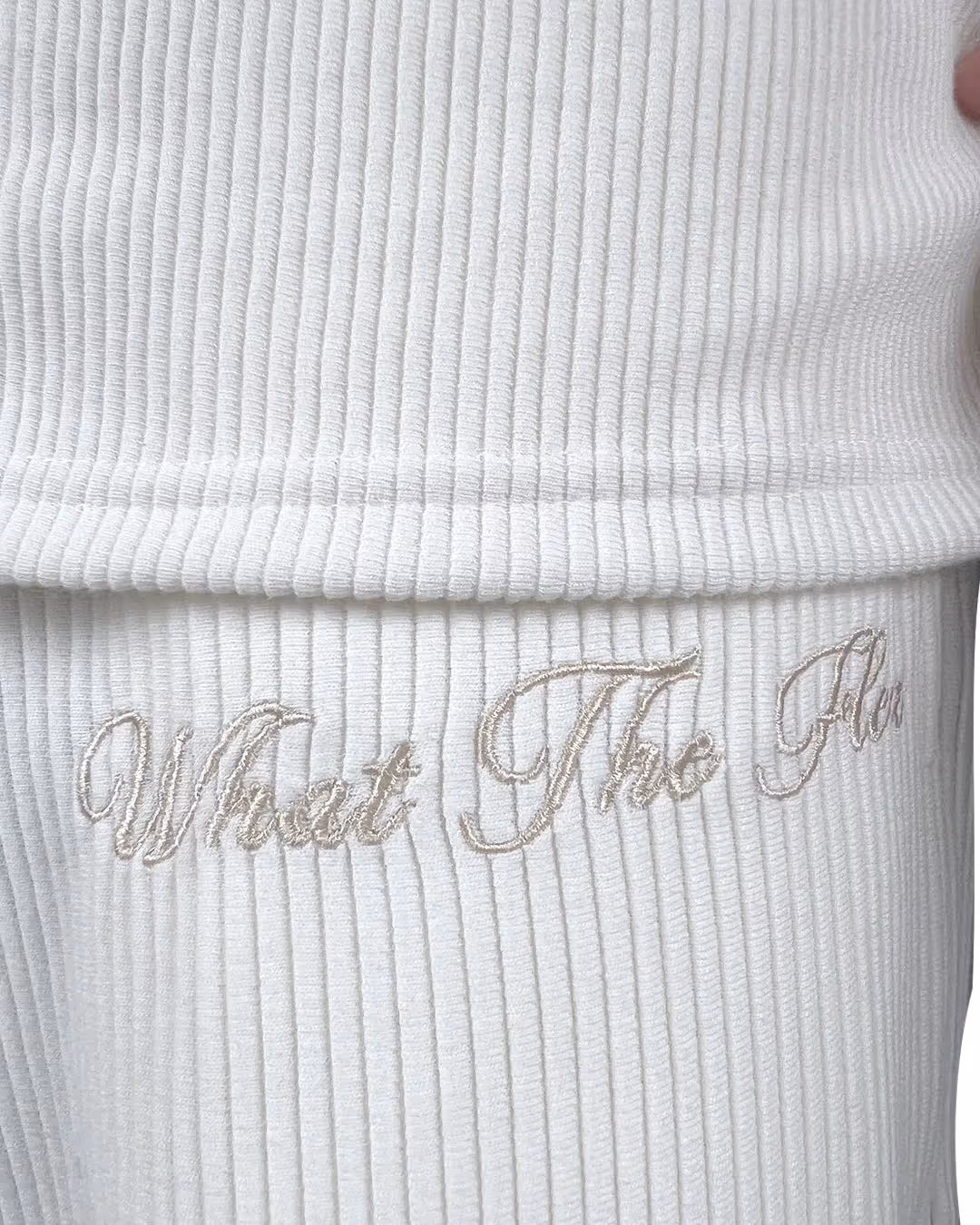 Cream Ribbed Pants image 5