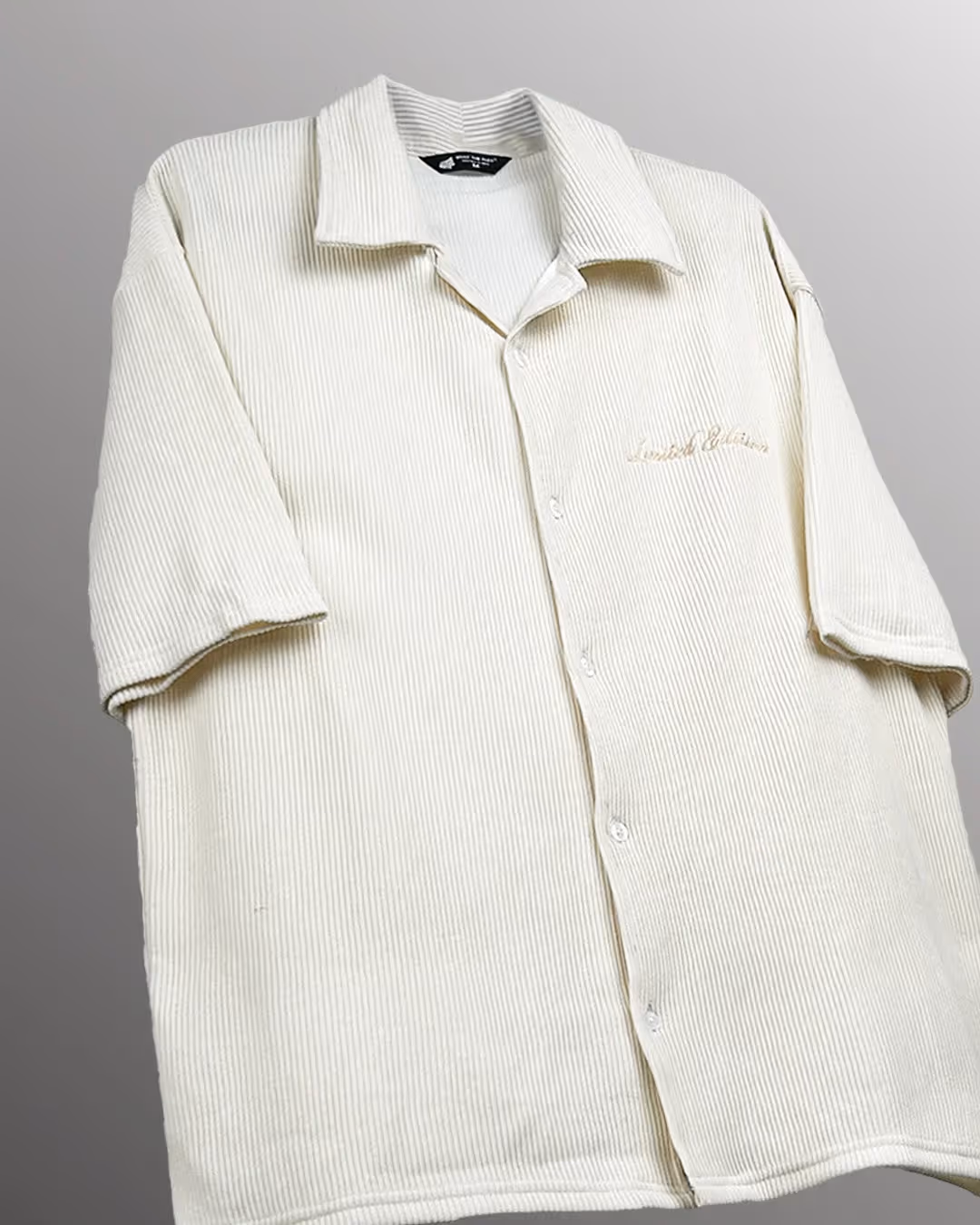 Cream Ribbed Shirt  image 3