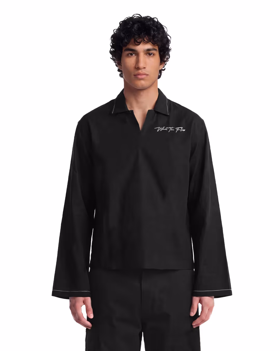 Death Oath Linen V-Neck Shirt image 2