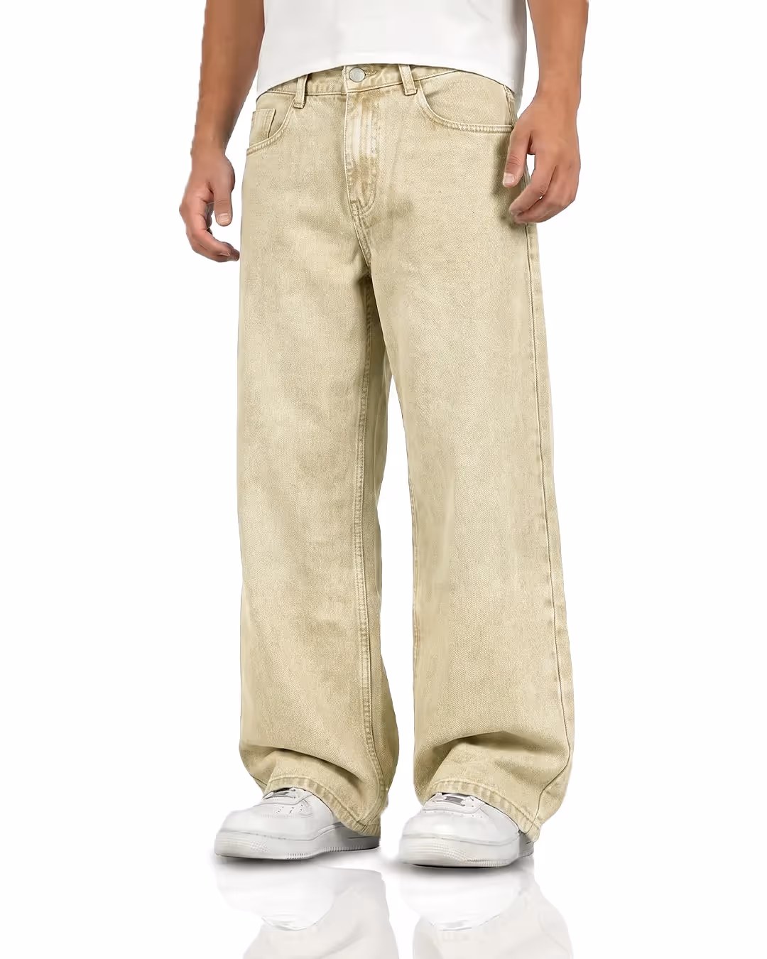 Desert Wash Solid Baggy Jeans image 1