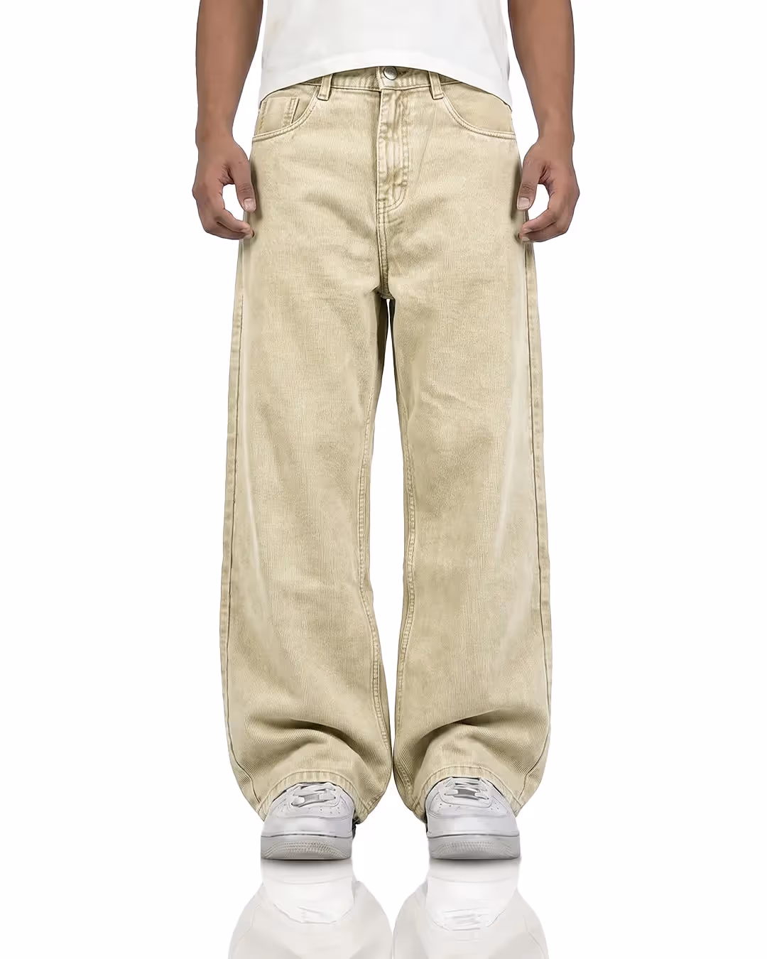 Desert Wash Solid Baggy Jeans  image 2