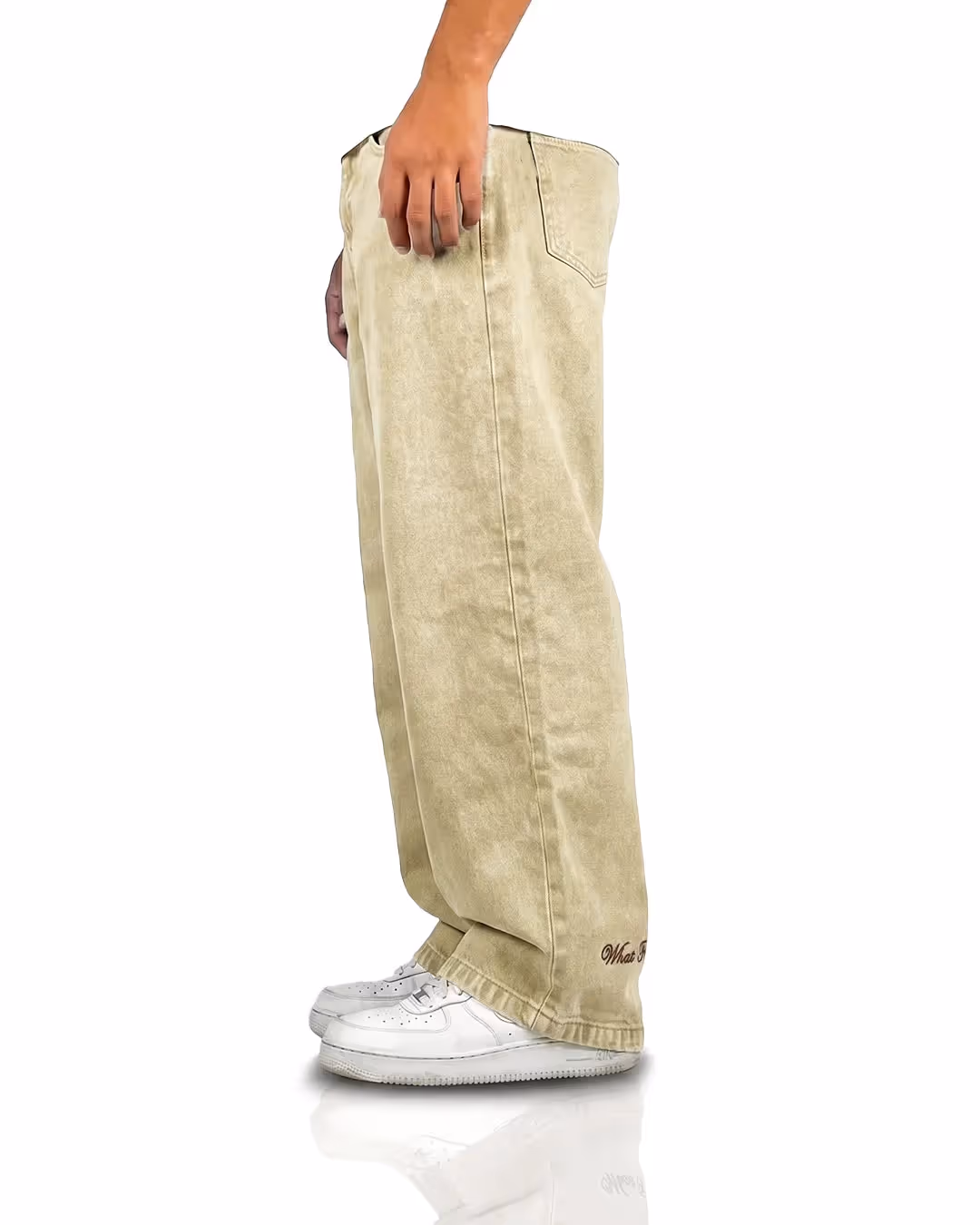 Desert Wash Solid Baggy Jeans  image 4