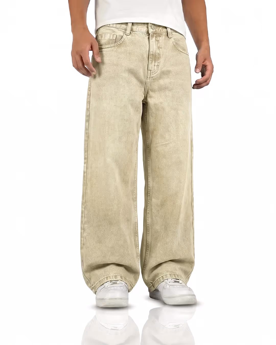 Desert Wash Solid Baggy Jeans  image 5