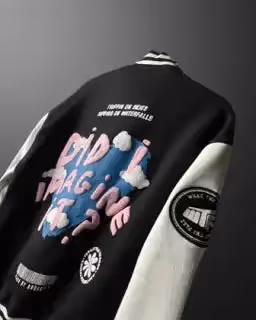 Did I Imagine It? Black Varsity Jacket image 3