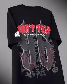 Don't Trip Black Oversized T-shirt image 3