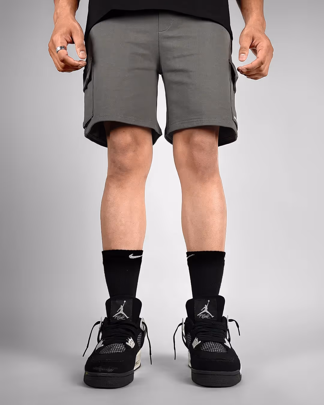 Dropzone Grey Cotton Shorts  image 5