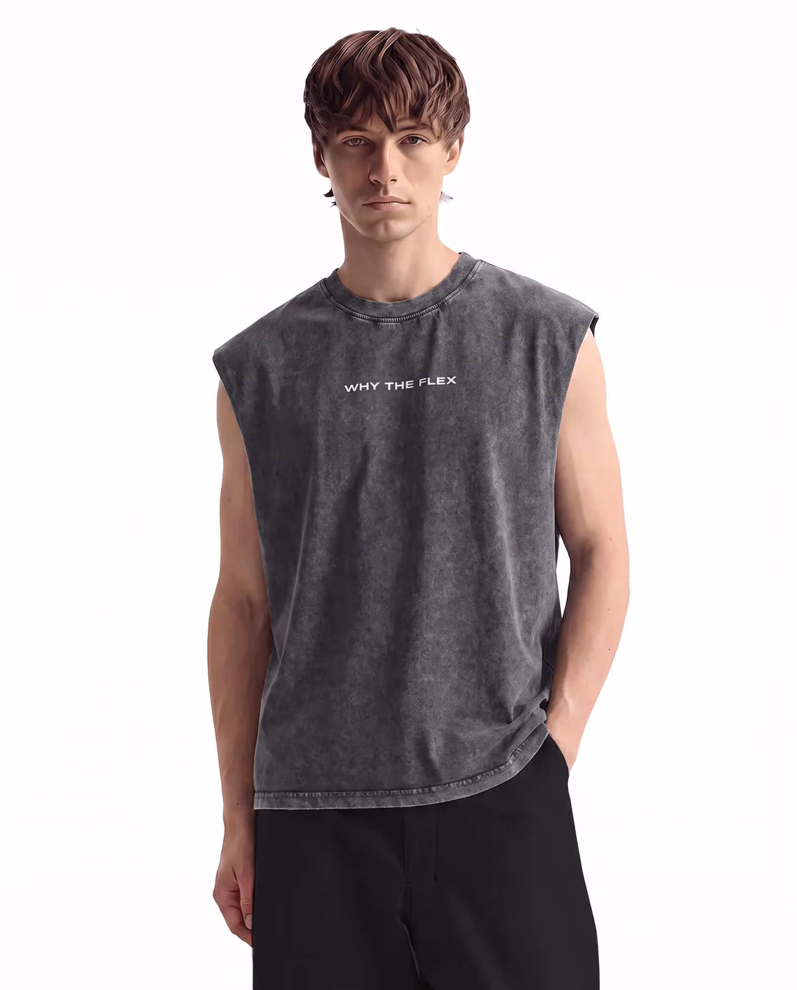 Everything Black Acid Wash Boxy Vest image 1