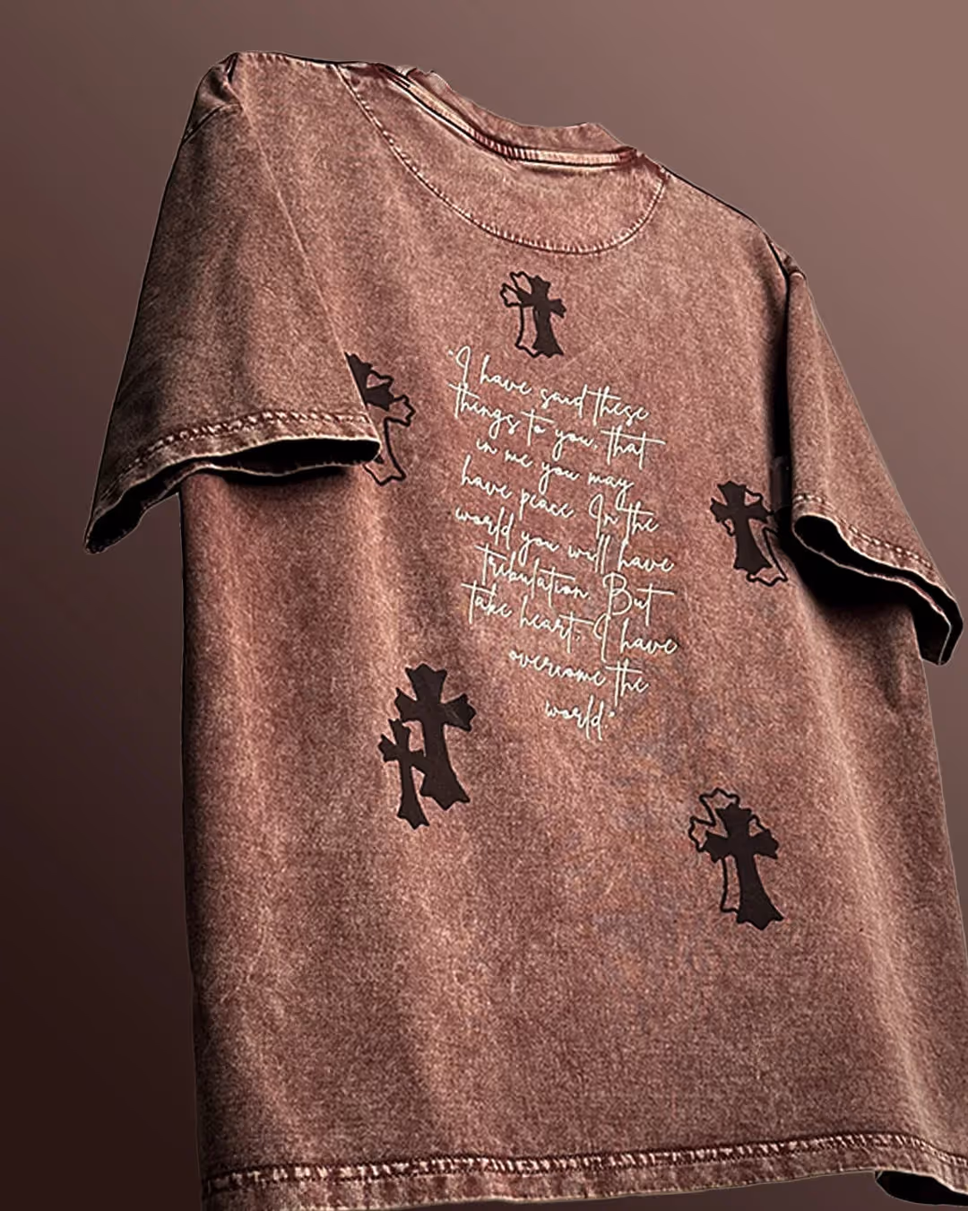 Fallen Fate Brown Acid Wash T-Shirt image 3