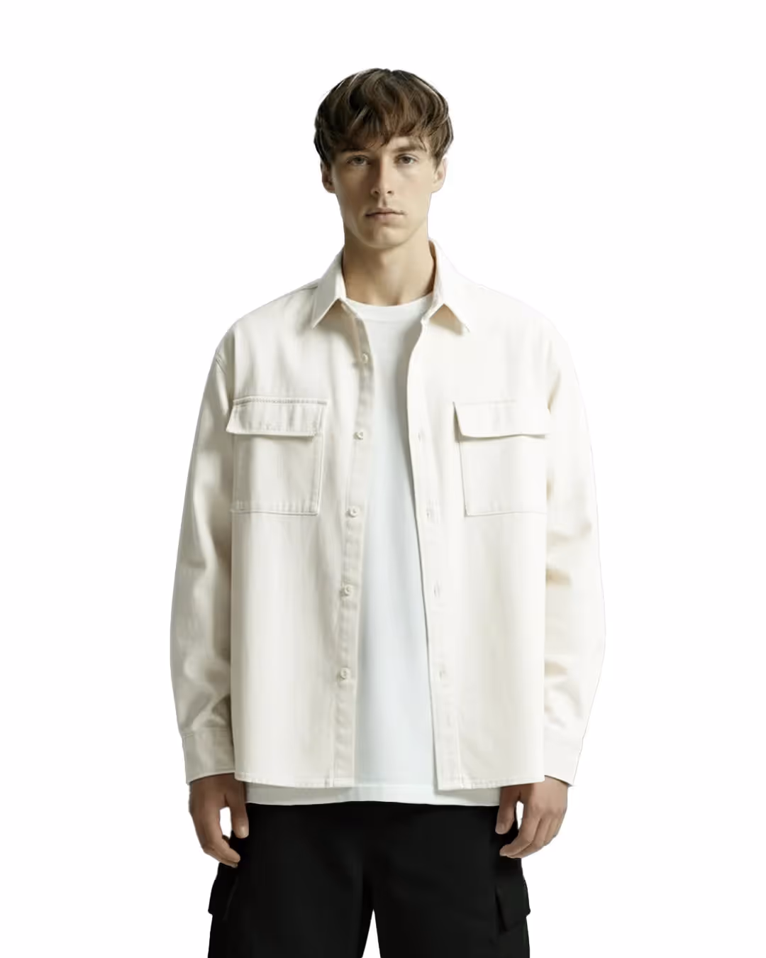 Flex Star Cream Long Sleeve Denim Shirt image 2