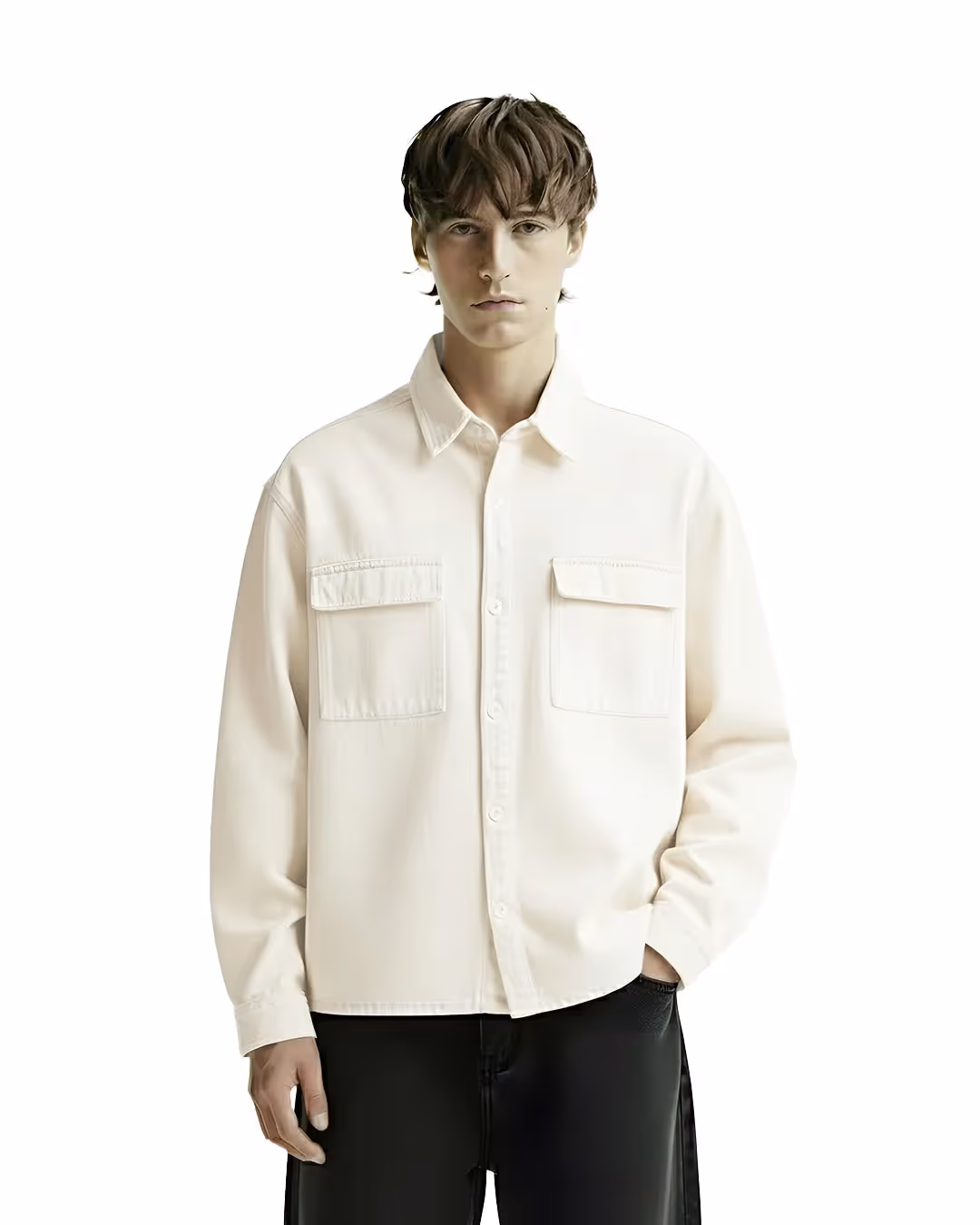Flex Star Cream Long Sleeve Denim Shirt image 3
