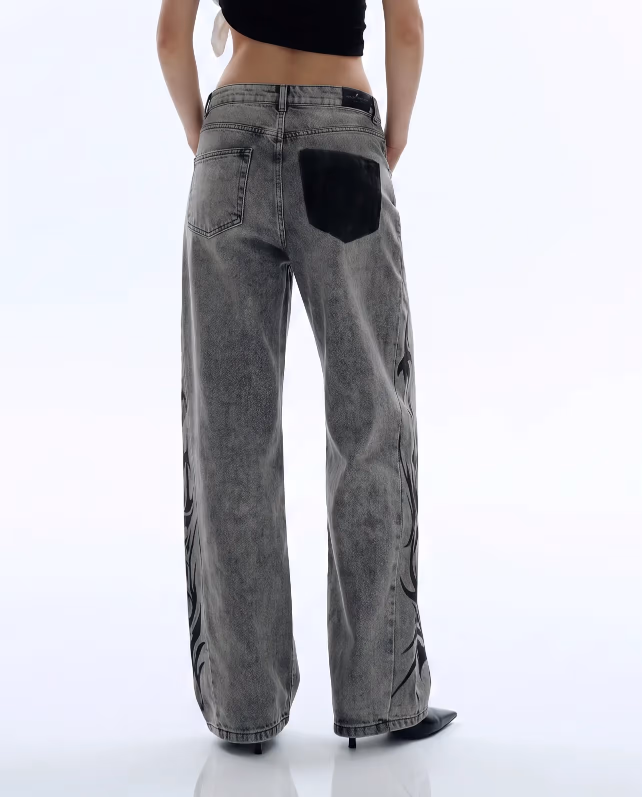 Flex Symbol Grey Baggy Jeans image 3