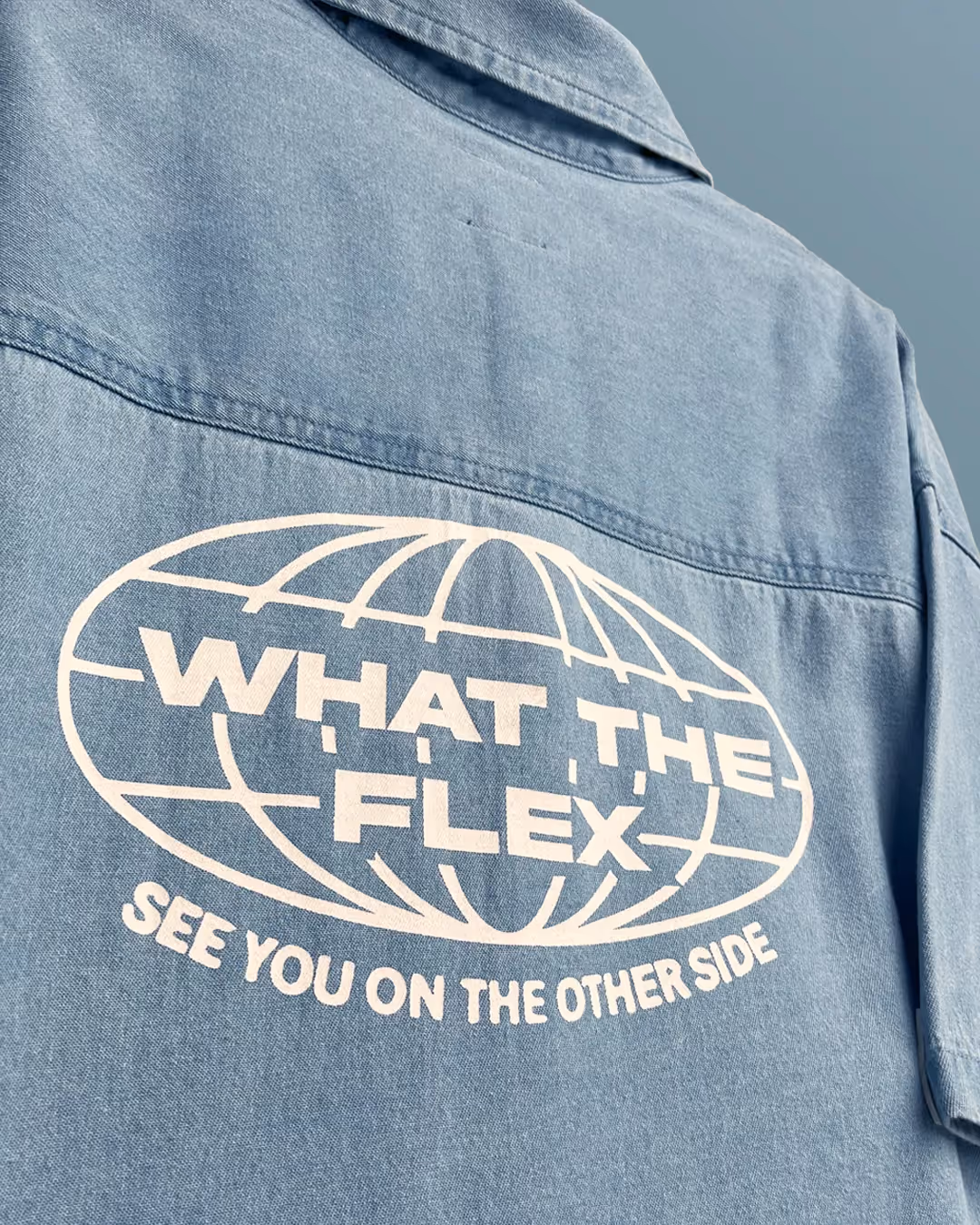 Flex Szn Blue Half Sleeve Denim Shirt image 8