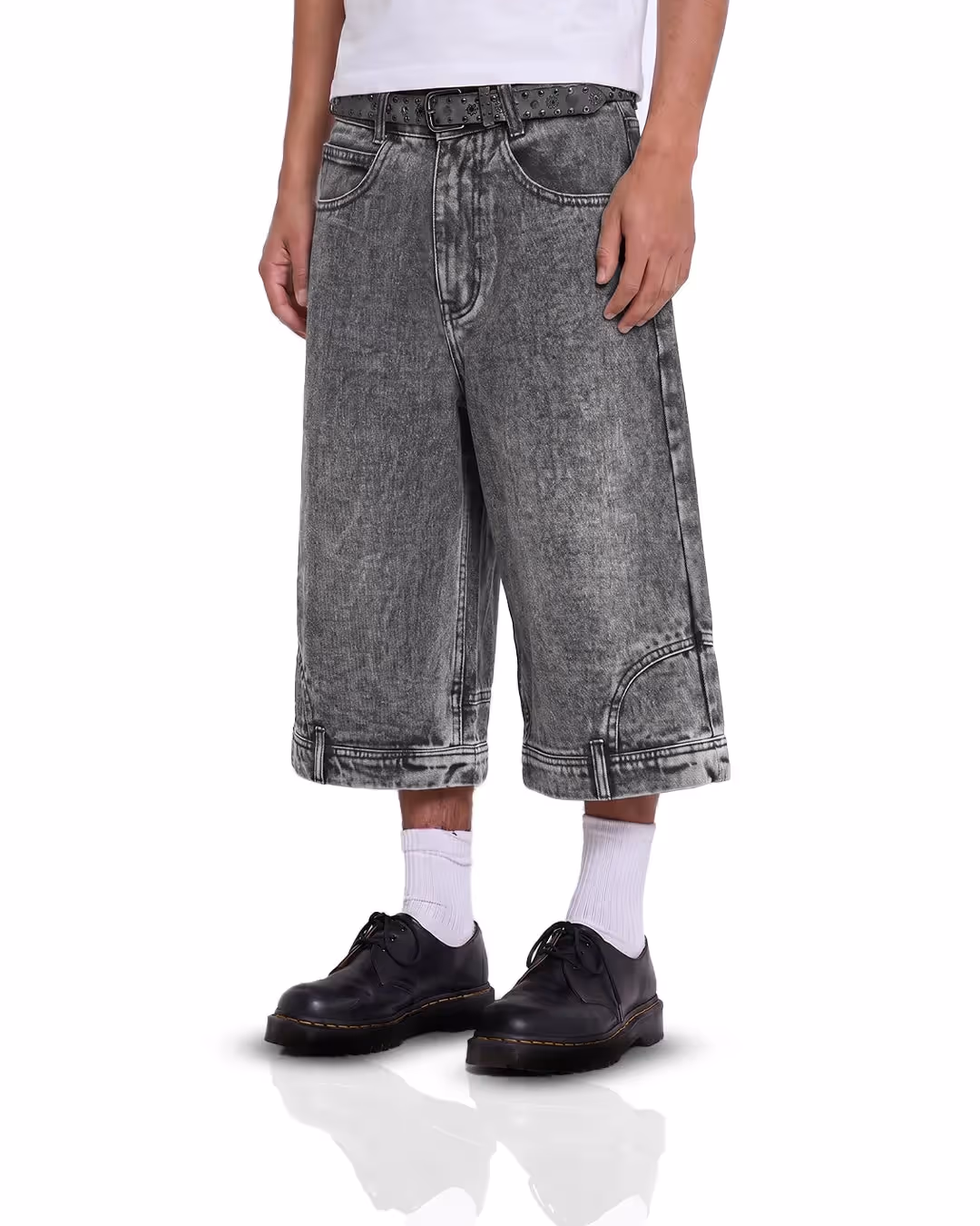Flipped Grey Denim Jorts image 1