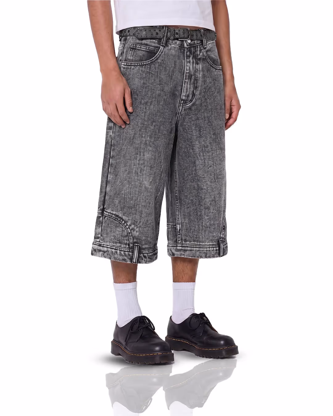 Flipped Grey Denim Jorts  image 2