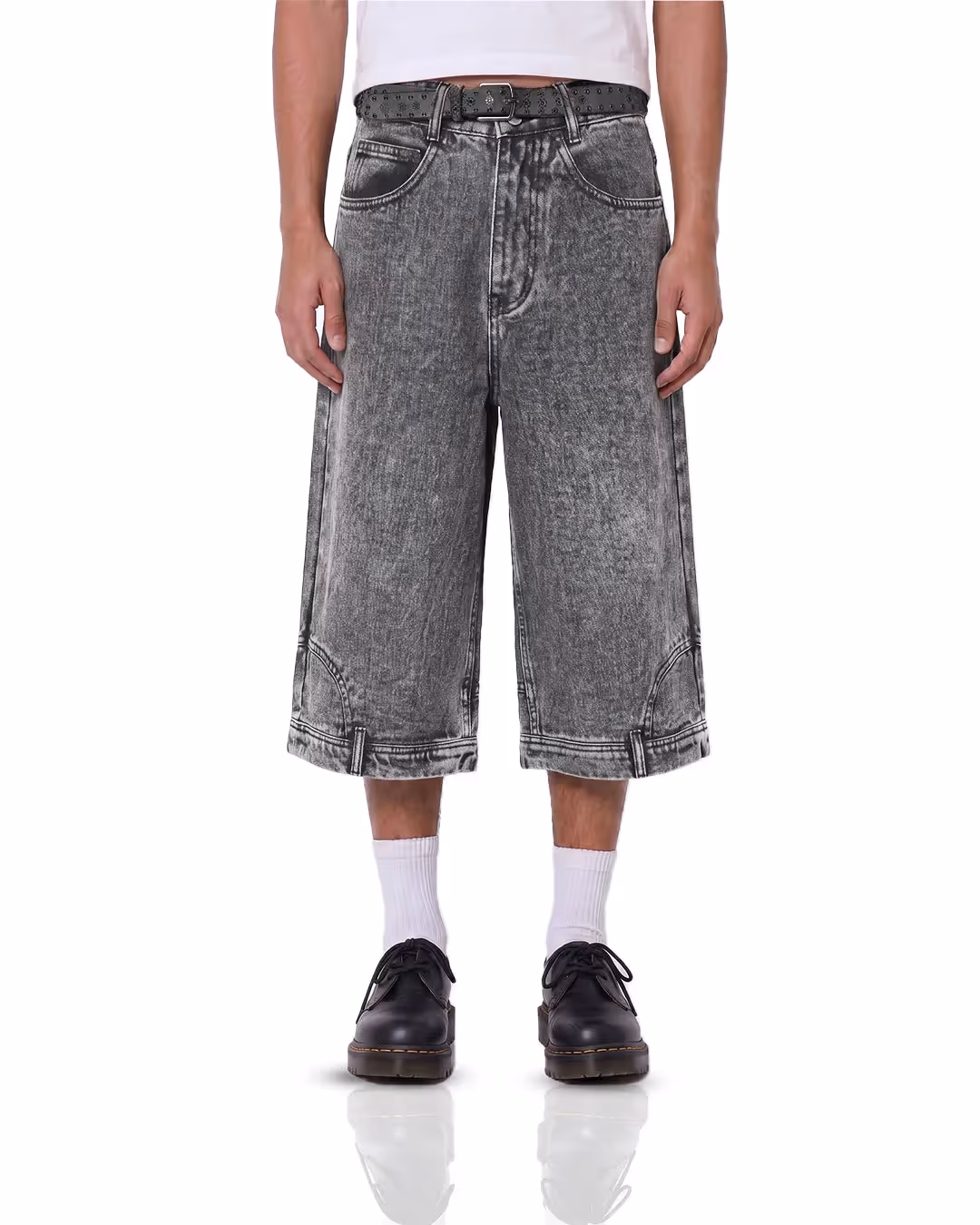 Flipped Grey Denim Jorts  image 3
