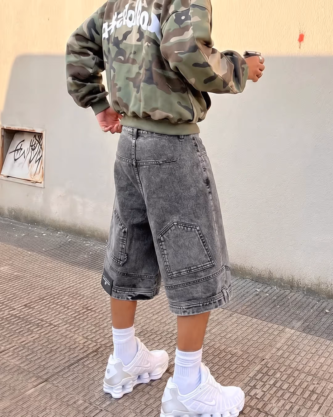 Flipped Grey Denim Jorts  image 6