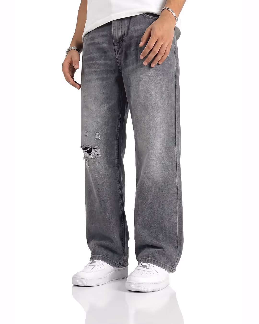 Ghost Grey Straight Cut Jeans  image 1