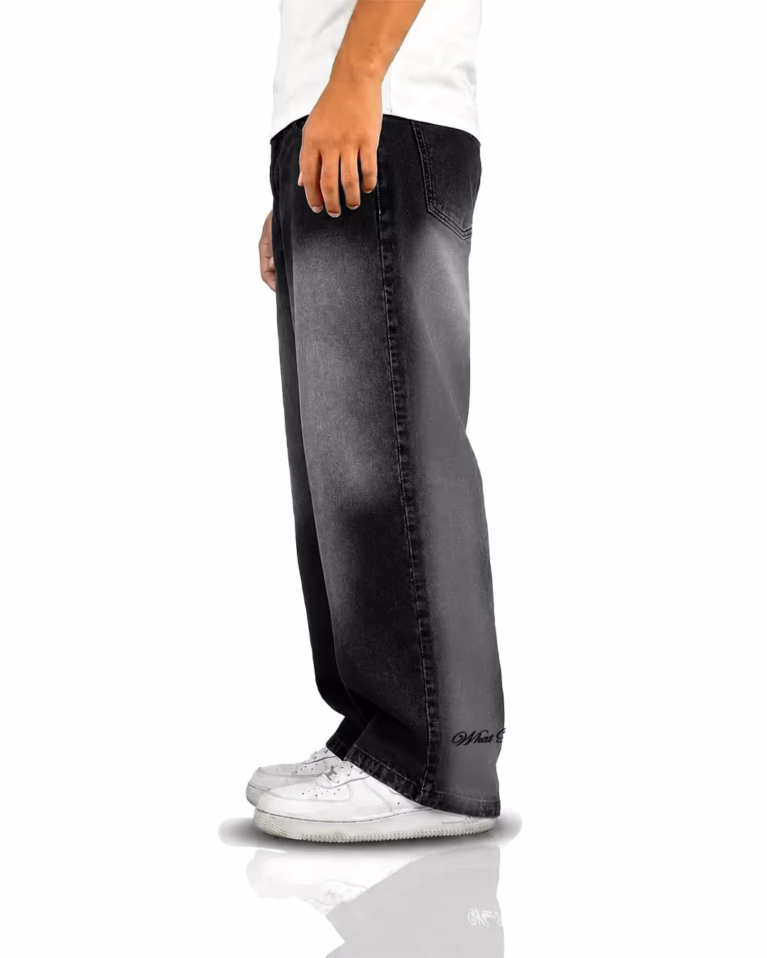 Graphite Black Baggy Jeans image 7