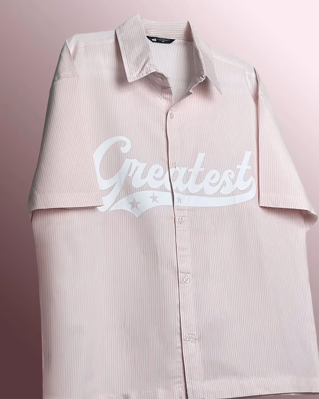 Greatest Pink Half Sleeve Striped Shirt image 4