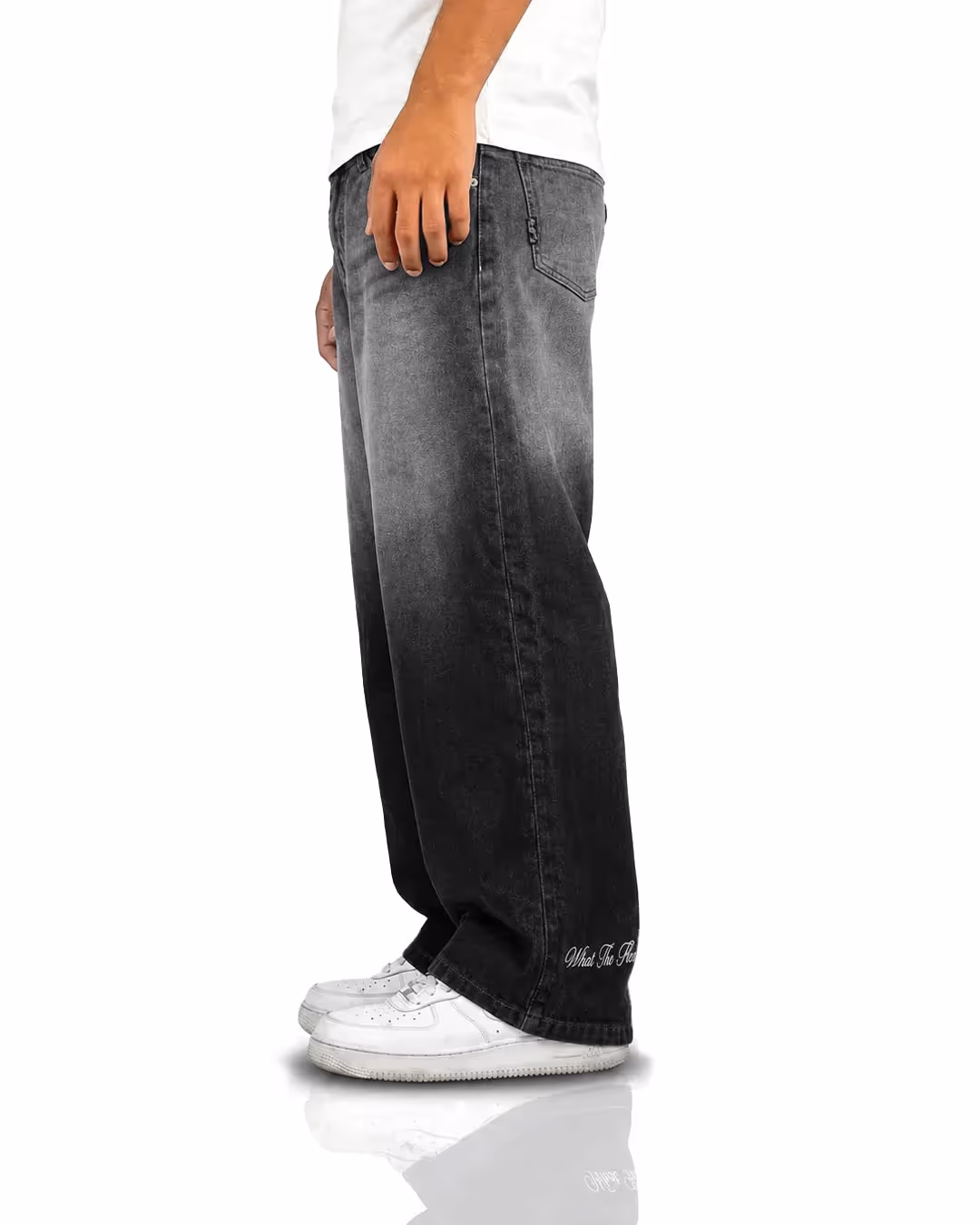 Grey Dual Wash Baggy Jeans image 5