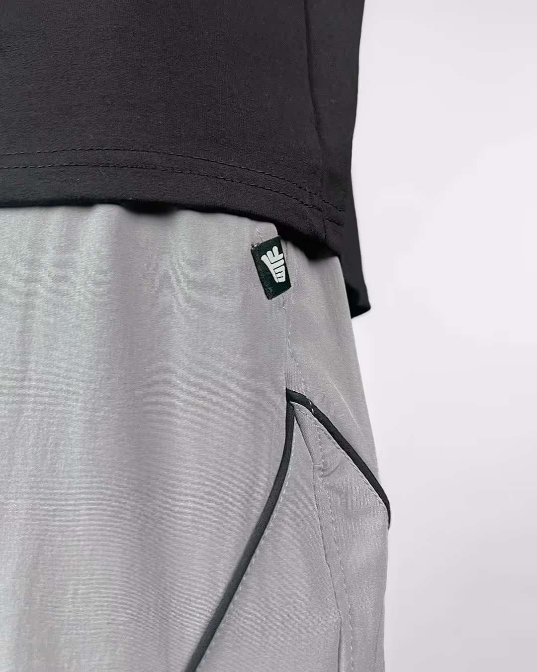 Grey Edgy Parachute Pants image 6
