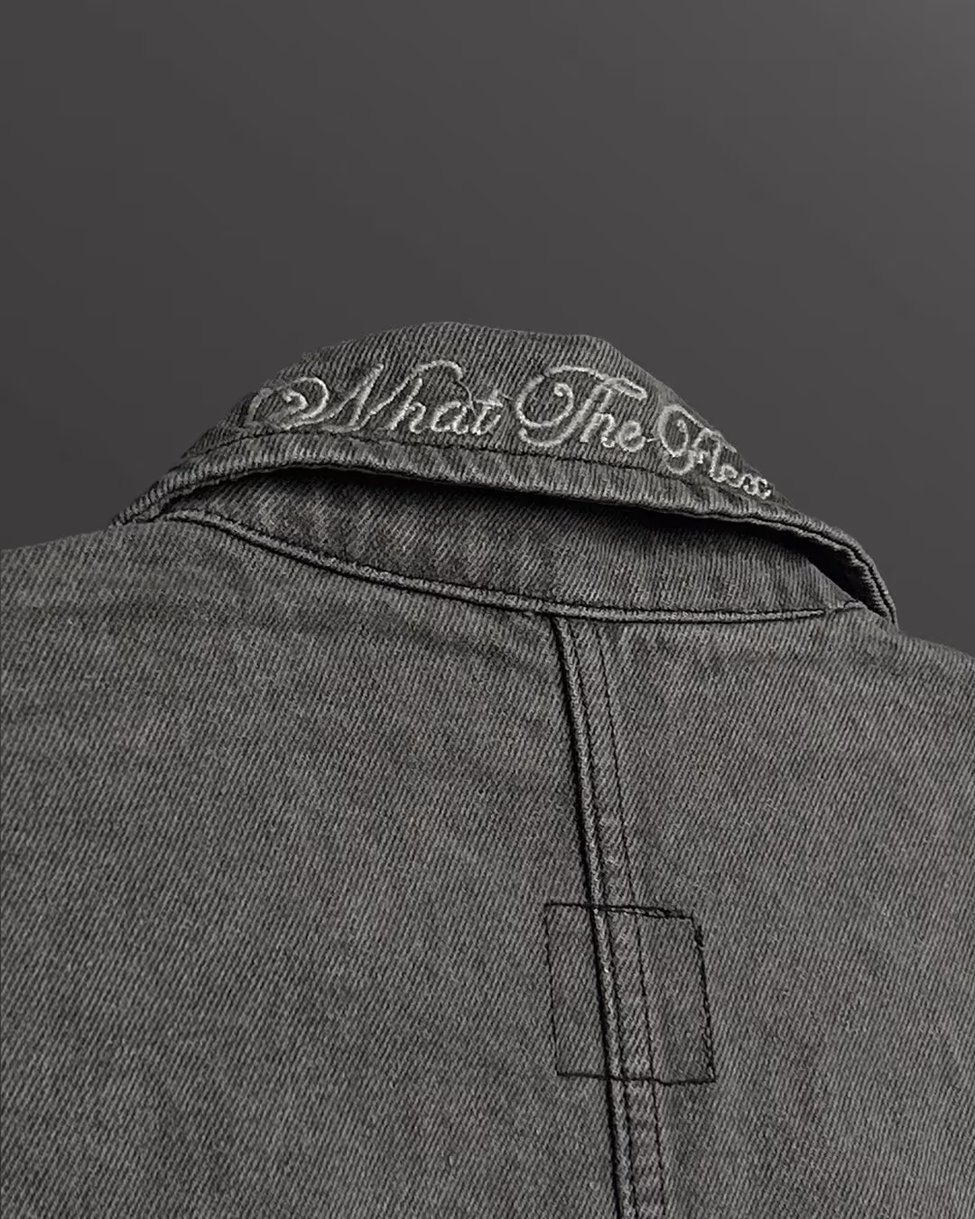 Grey Long Sleeve Stitched Denim Overshirt image 7