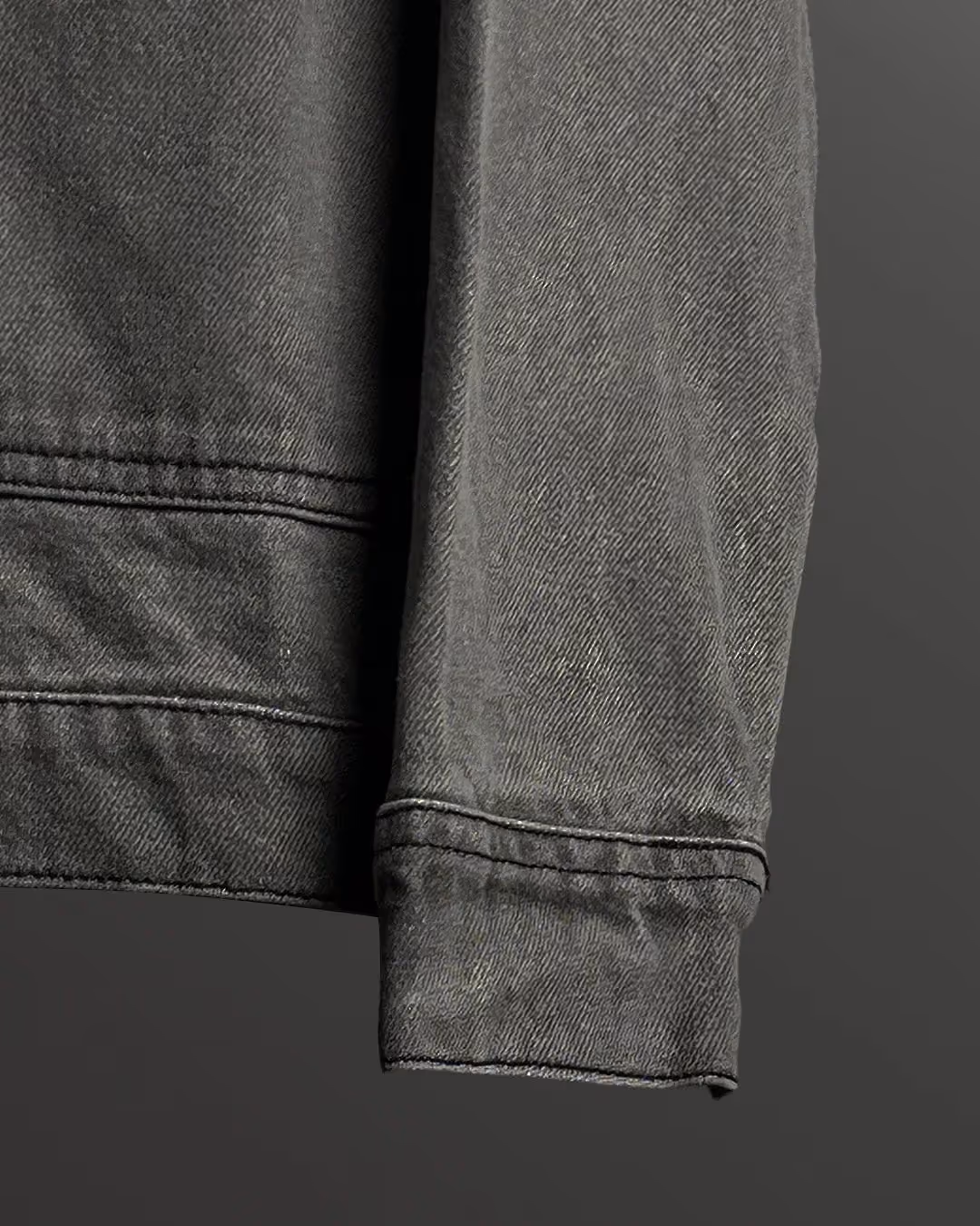 Grey Long Sleeve Stitched Denim Overshirt image 8