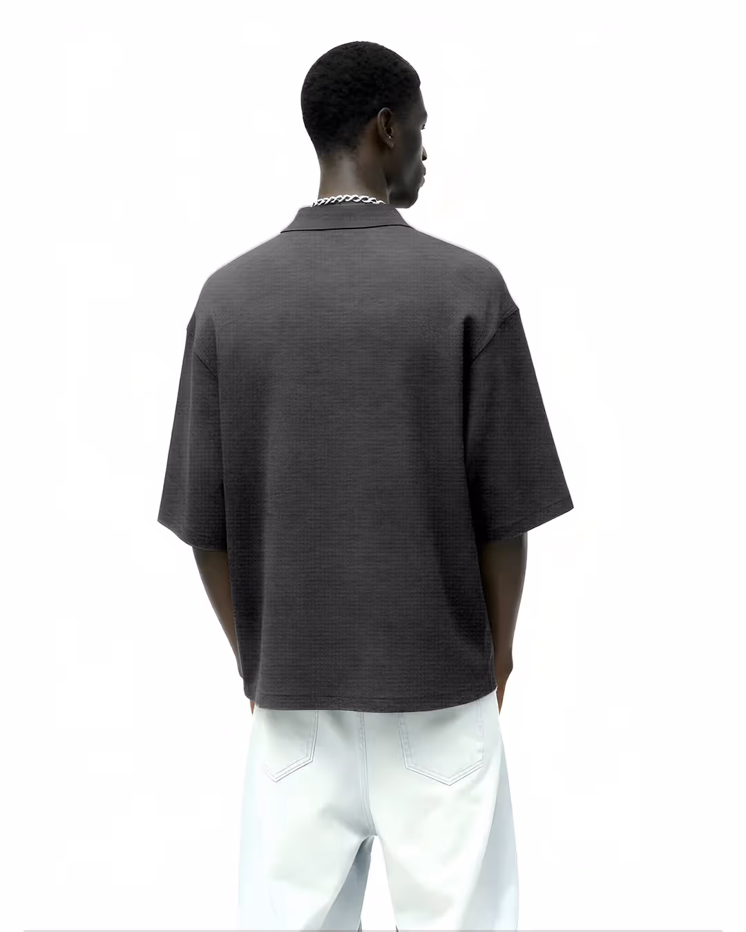 Grey Polo With Zip image 2