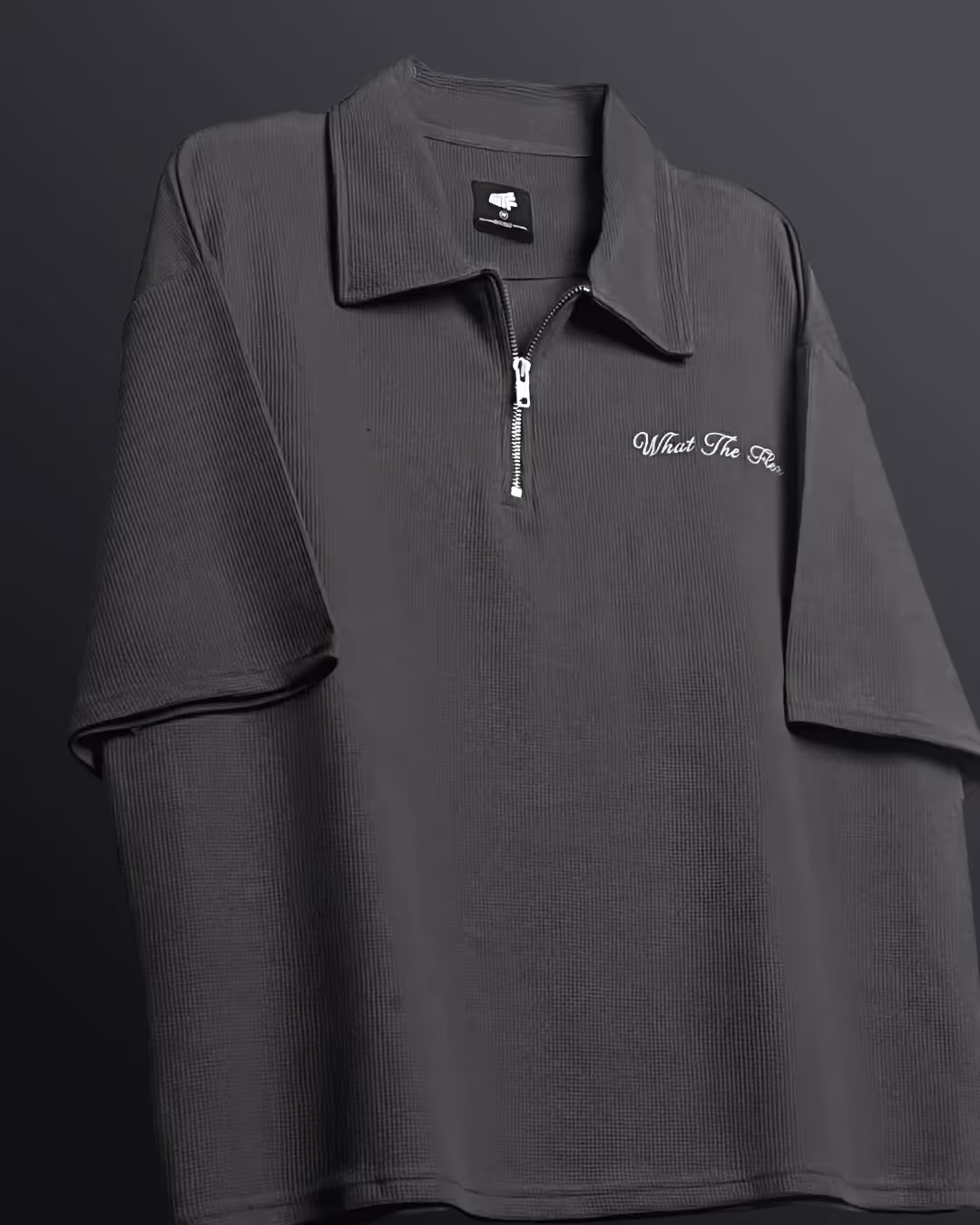 Grey Polo With Zip image 4