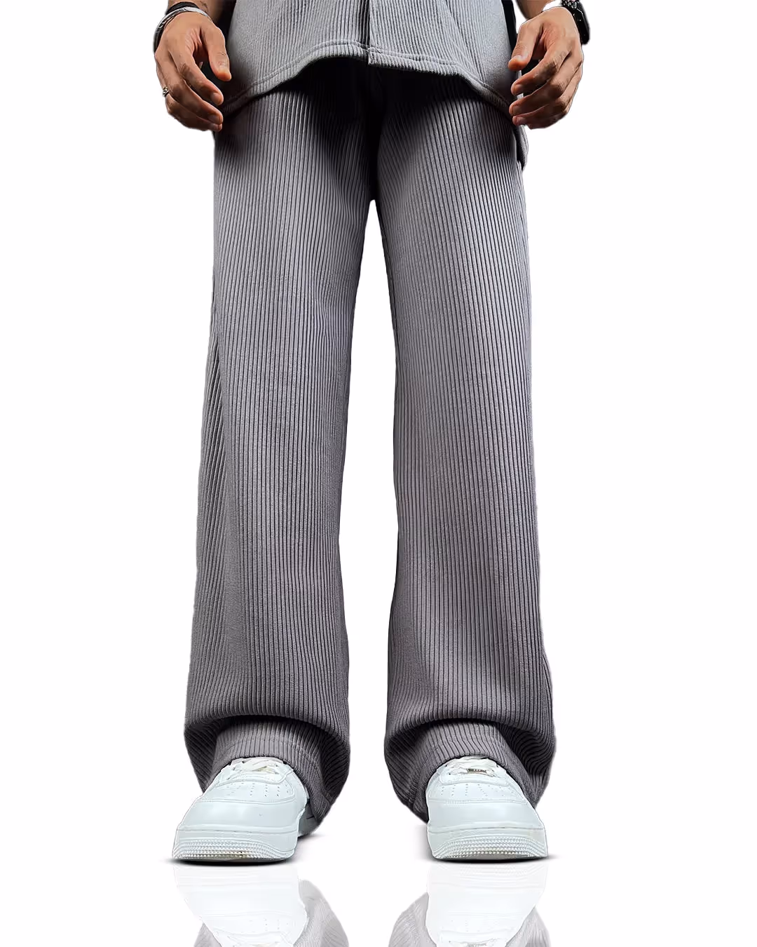 Grey Ribbed Pants image 2