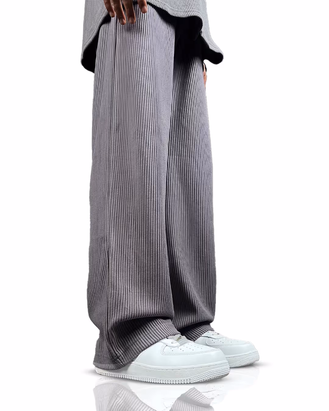 Grey Ribbed Pants image 3