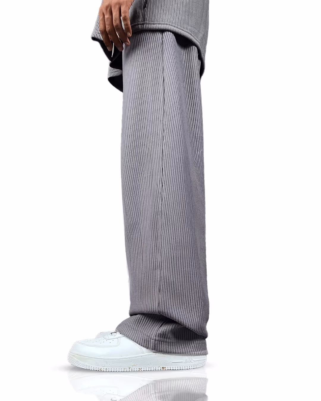 Grey Ribbed Pants image 4