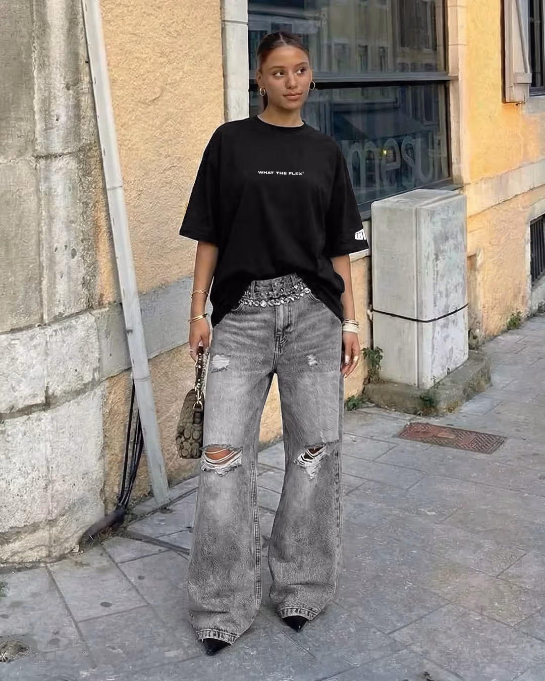 Grey Rugged Baggy Jeans image 4