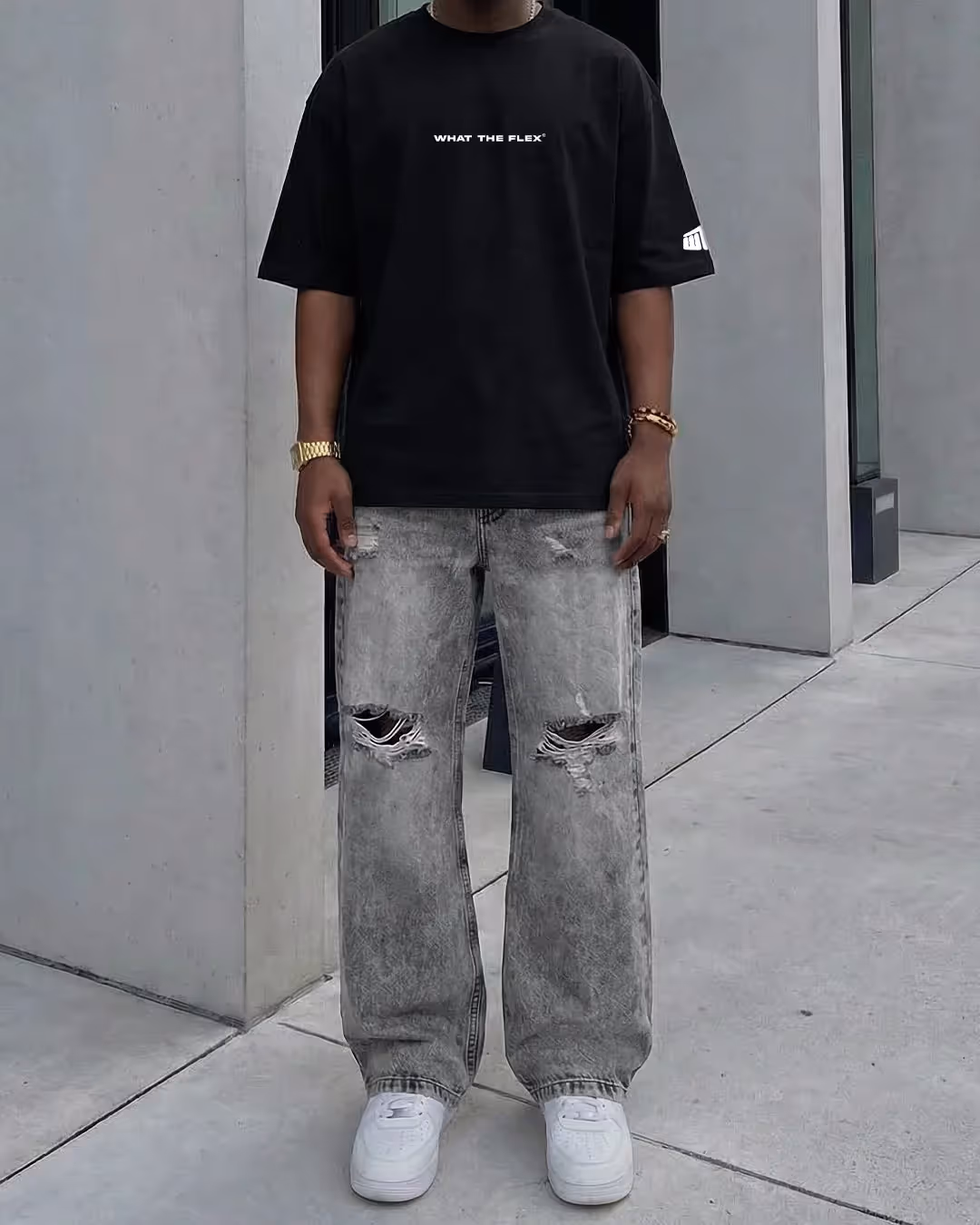 Grey Rugged Baggy Jeans image 5