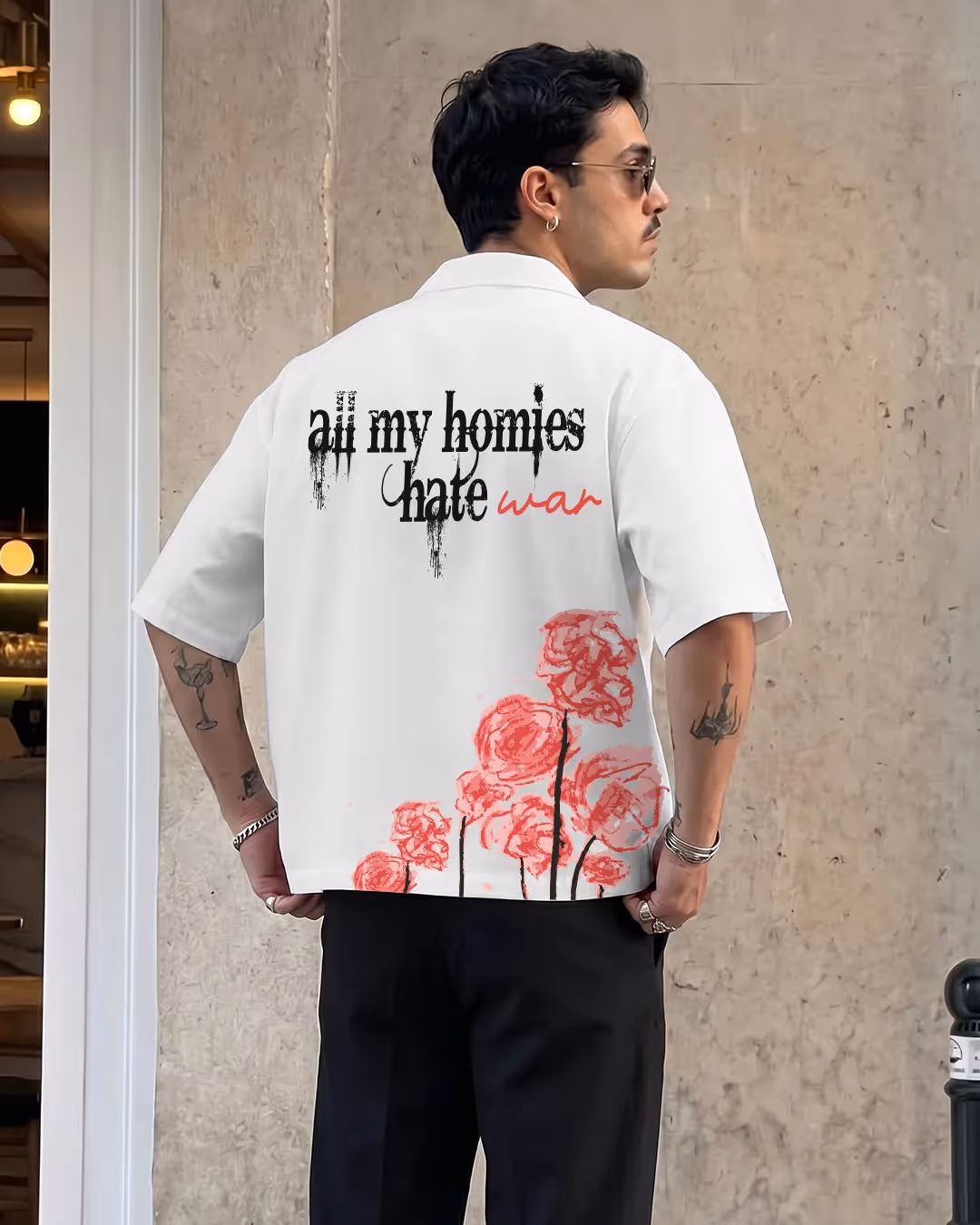 Hate War Half Sleeves Shirt image 5