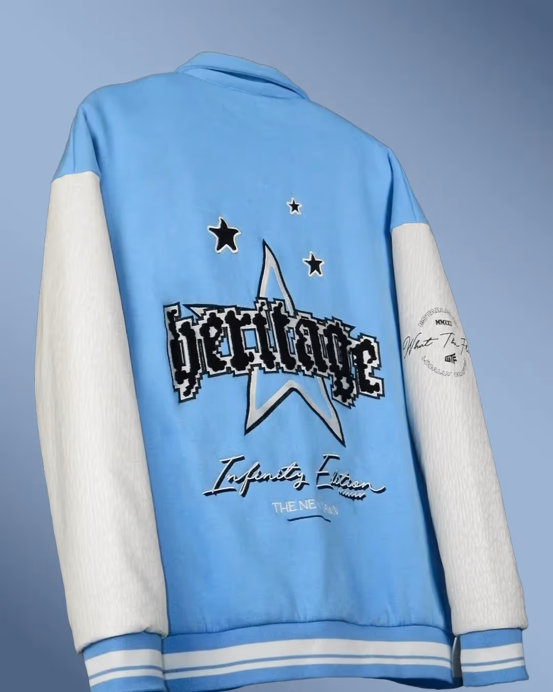 Heritage Light Blue Varsity Jacket image 4