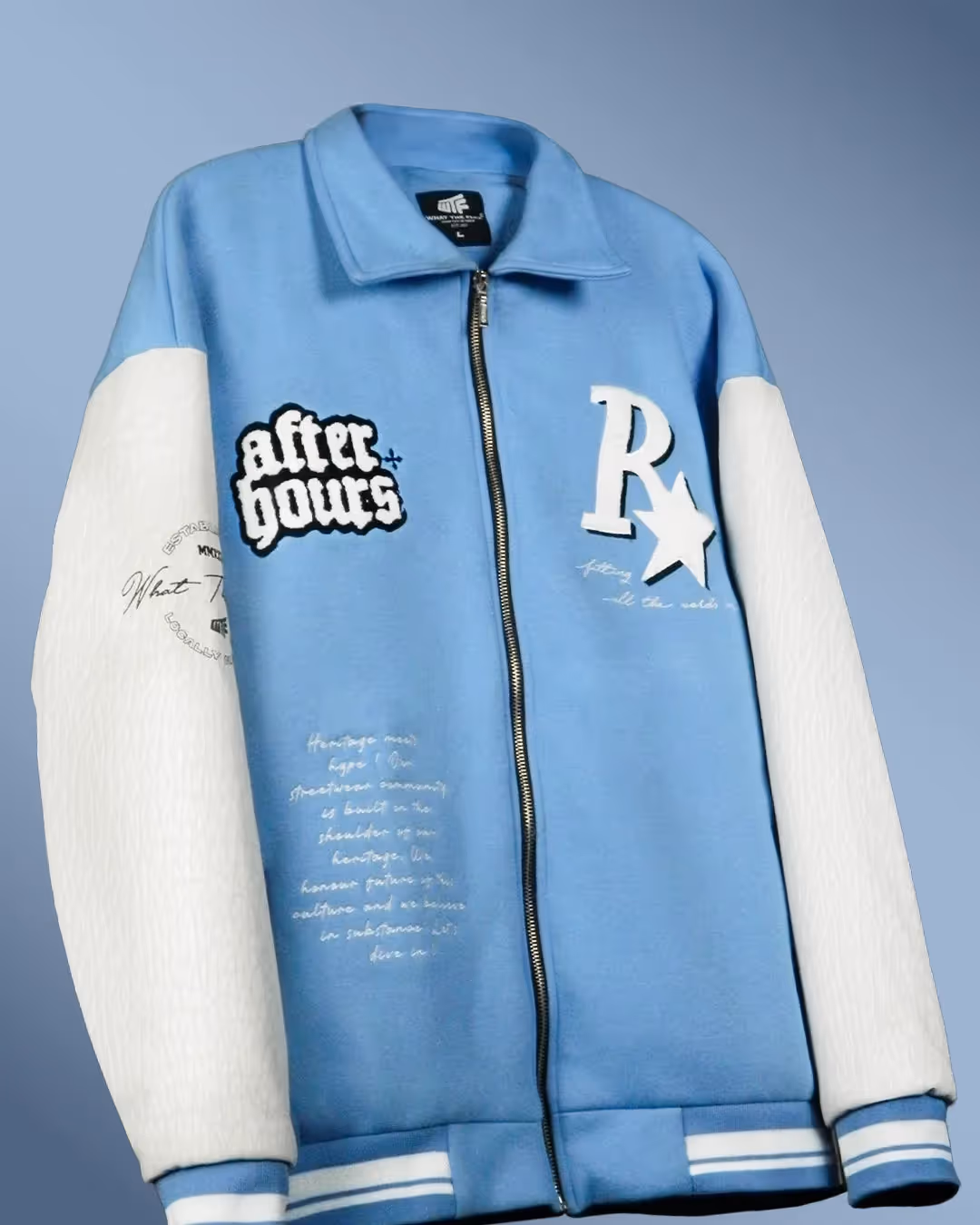 Heritage Light Blue Varsity Jacket image 5