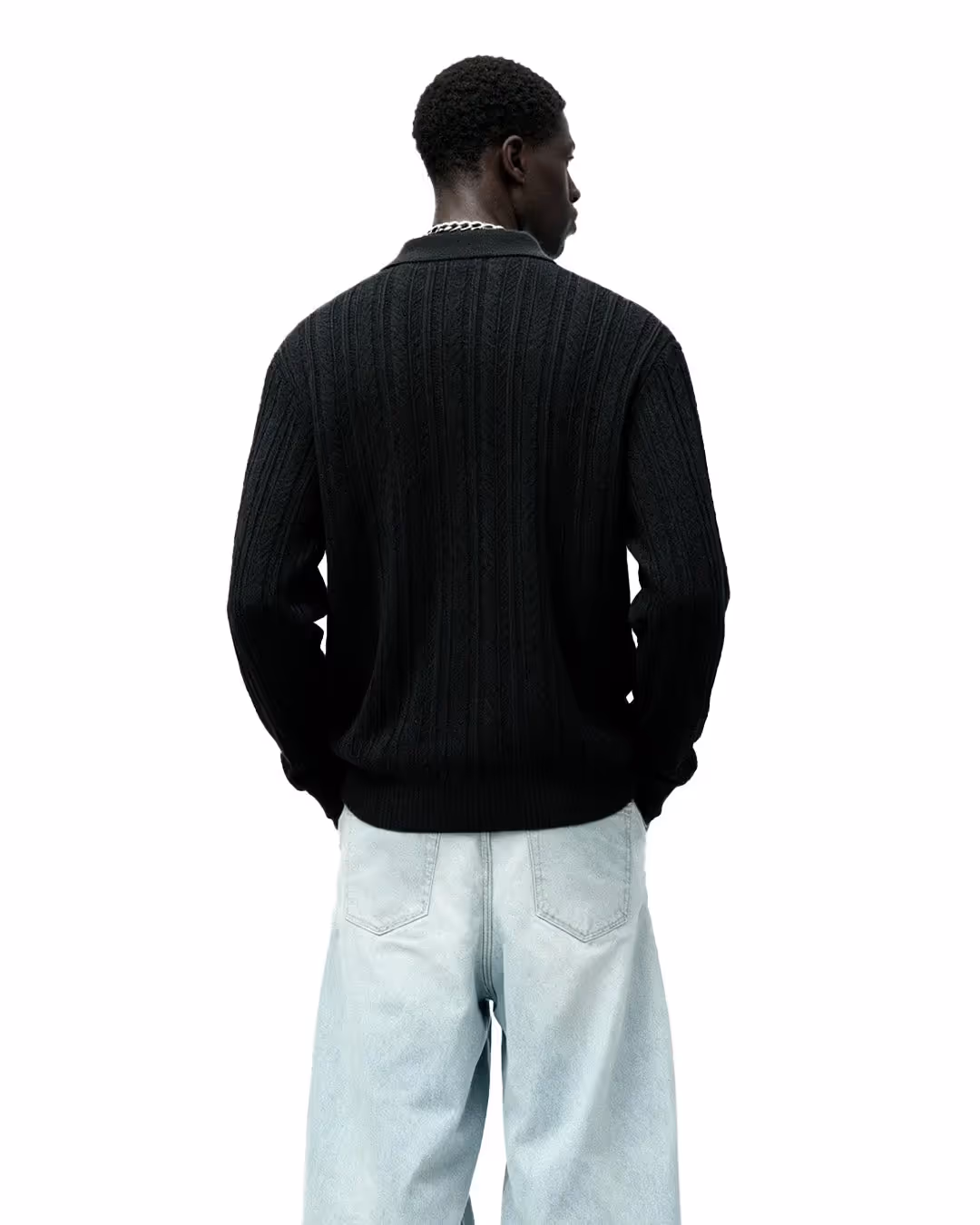 Ink Black Full Sleeve Polo T-shirt image 2