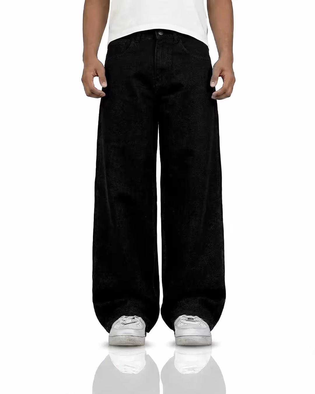 Inked Black Baggy Jeans image 2
