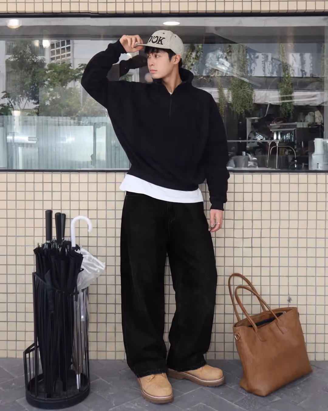 Inked Black Baggy Jeans image 5